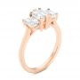 18k Rose Gold 18k Rose Gold Custom Three Stone Diamond Engagement Ring - Three-Quarter View -  104058 - Thumbnail