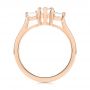 18k Rose Gold 18k Rose Gold Custom Three Stone Diamond Engagement Ring - Front View -  104058 - Thumbnail