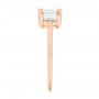 18k Rose Gold 18k Rose Gold Custom Three Stone Diamond Engagement Ring - Side View -  104058 - Thumbnail