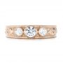 14k Rose Gold 14k Rose Gold Custom Three Stone Diamond Engagement Ring - Top View -  103520 - Thumbnail