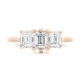 14k Rose Gold 14k Rose Gold Custom Three Stone Diamond Engagement Ring - Top View -  104058 - Thumbnail