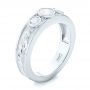 18k White Gold 18k White Gold Custom Three Stone Diamond Engagement Ring - Three-Quarter View -  103520 - Thumbnail
