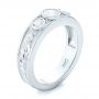 14k White Gold 14k White Gold Custom Three Stone Diamond Engagement Ring - Three-Quarter View -  103520 - Thumbnail