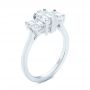 14k White Gold 14k White Gold Custom Three Stone Diamond Engagement Ring - Three-Quarter View -  104058 - Thumbnail