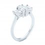  Platinum Platinum Custom Three Stone Diamond Engagement Ring - Three-Quarter View -  104058 - Thumbnail