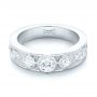 14k White Gold 14k White Gold Custom Three Stone Diamond Engagement Ring - Flat View -  103520 - Thumbnail