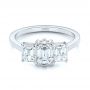 14k White Gold 14k White Gold Custom Three Stone Diamond Engagement Ring - Flat View -  104058 - Thumbnail