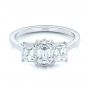  Platinum Platinum Custom Three Stone Diamond Engagement Ring - Flat View -  104058 - Thumbnail