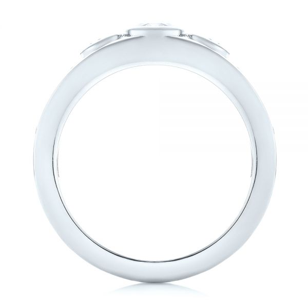 18k White Gold 18k White Gold Custom Three Stone Diamond Engagement Ring - Front View -  103520