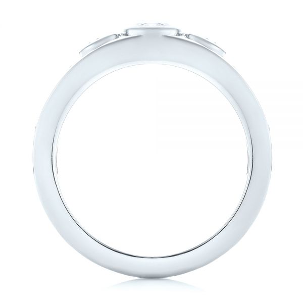 Platinum Platinum Custom Three Stone Diamond Engagement Ring - Front View - 103520