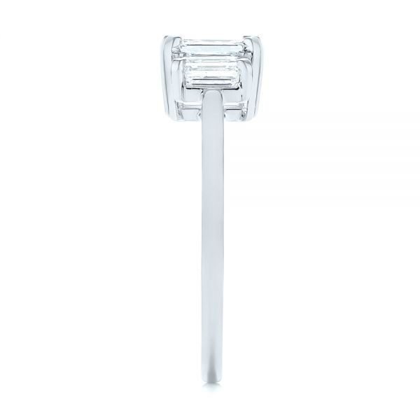 Platinum Platinum Custom Three Stone Diamond Engagement Ring - Side View - 104058