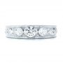  Platinum Platinum Custom Three Stone Diamond Engagement Ring - Top View -  103520 - Thumbnail