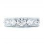 14k White Gold 14k White Gold Custom Three Stone Diamond Engagement Ring - Top View -  103520 - Thumbnail