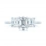 14k White Gold 14k White Gold Custom Three Stone Diamond Engagement Ring - Top View -  104058 - Thumbnail