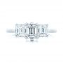  Platinum Platinum Custom Three Stone Diamond Engagement Ring - Top View -  104058 - Thumbnail