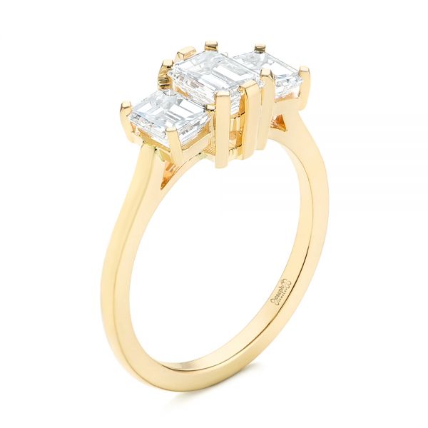Custom Yellow Gold Three Stone Diamond Engagement Ring - reference design