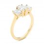 14k Yellow Gold Custom Three Stone Diamond Engagement Ring - Three-Quarter View -  104058 - Thumbnail