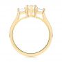 14k Yellow Gold Custom Three Stone Diamond Engagement Ring - Front View -  104058 - Thumbnail