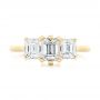18k Yellow Gold 18k Yellow Gold Custom Three Stone Diamond Engagement Ring - Top View -  104058 - Thumbnail