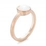 18k Rose Gold Custom White Jade Solitaire Engagement Ring