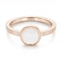 14k Rose Gold 14k Rose Gold Custom White Jade Solitaire Engagement Ring - Flat View -  103619 - Thumbnail