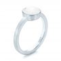 18k White Gold 18k White Gold Custom White Jade Solitaire Engagement Ring - Three-Quarter View -  103619 - Thumbnail
