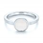 18k White Gold 18k White Gold Custom White Jade Solitaire Engagement Ring - Flat View -  103619 - Thumbnail