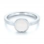 14k White Gold 14k White Gold Custom White Jade Solitaire Engagement Ring - Flat View -  103619 - Thumbnail
