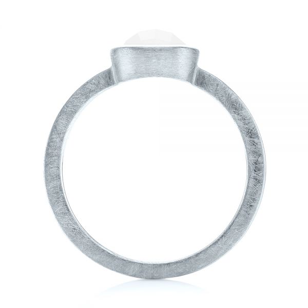 18k White Gold 18k White Gold Custom White Jade Solitaire Engagement Ring - Front View -  103619