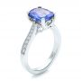 18k White Gold 18k White Gold Custom Blue Sapphire Engagement Ring - Three-Quarter View -  101388 - Thumbnail