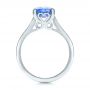 18k White Gold 18k White Gold Custom Blue Sapphire Engagement Ring - Front View -  101388 - Thumbnail