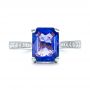  Platinum Platinum Custom Blue Sapphire Engagement Ring - Top View -  101388 - Thumbnail