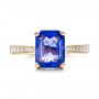 14k Yellow Gold Custom Blue Sapphire Engagement Ring - Top View -  101388 - Thumbnail