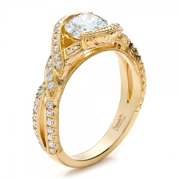 ... Engagement Rings â€º Custom Yellow Gold and Diamond Engagement Ring