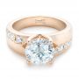 18k Rose Gold 18k Rose Gold Custom Diamond Engagement Ring - Flat View -  102283 - Thumbnail