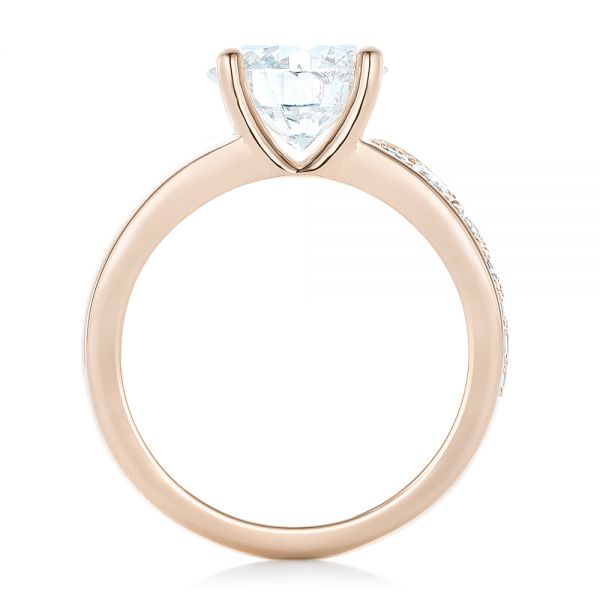 14k Rose Gold 14k Rose Gold Custom Diamond Engagement Ring - Front View - 102283