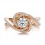 18k Rose Gold 18k Rose Gold Custom Diamond Engagement Ring - Top View -  100433 - Thumbnail