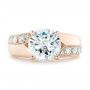 18k Rose Gold 18k Rose Gold Custom Diamond Engagement Ring - Top View -  102283 - Thumbnail
