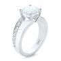 18k White Gold 18k White Gold Custom Diamond Engagement Ring - Three-Quarter View -  102283 - Thumbnail