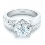 18k White Gold 18k White Gold Custom Diamond Engagement Ring - Flat View -  102283 - Thumbnail