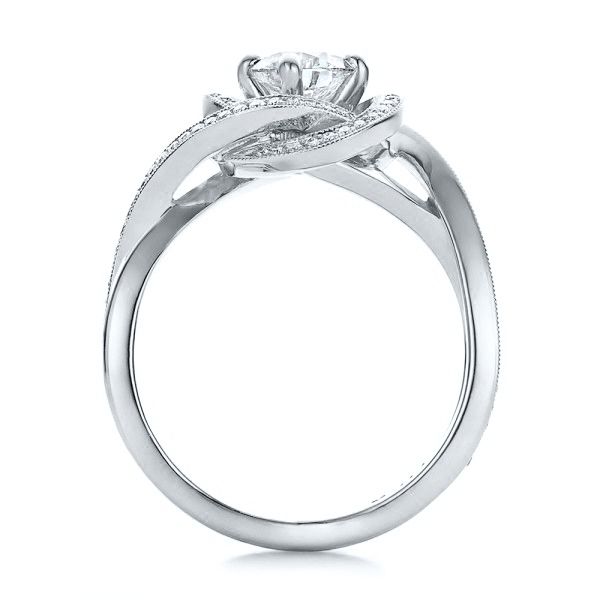 14k White Gold 14k White Gold Custom Diamond Engagement Ring - Front View -  100433