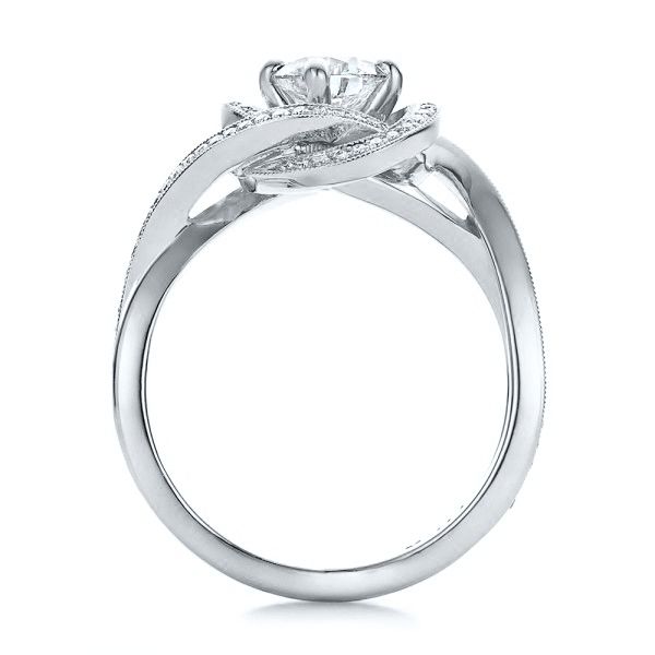 14k White Gold 14k White Gold Custom Diamond Engagement Ring - Front View - 100433