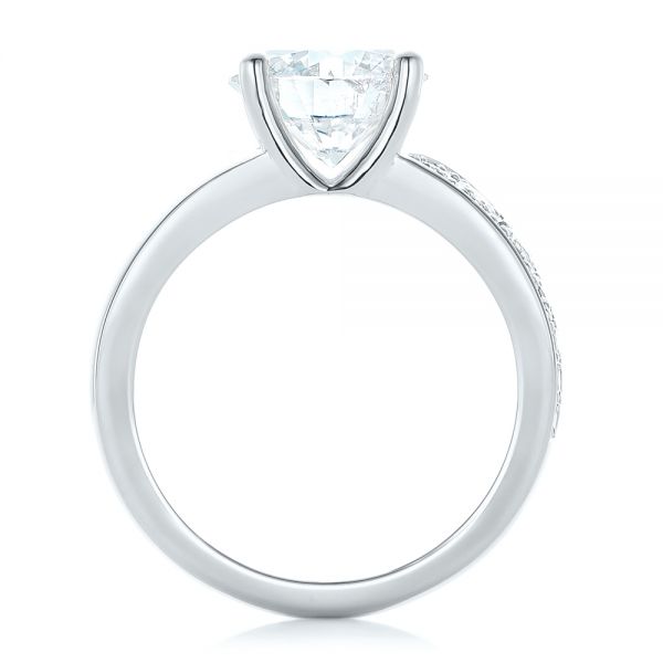 18k White Gold 18k White Gold Custom Diamond Engagement Ring - Front View -  102283
