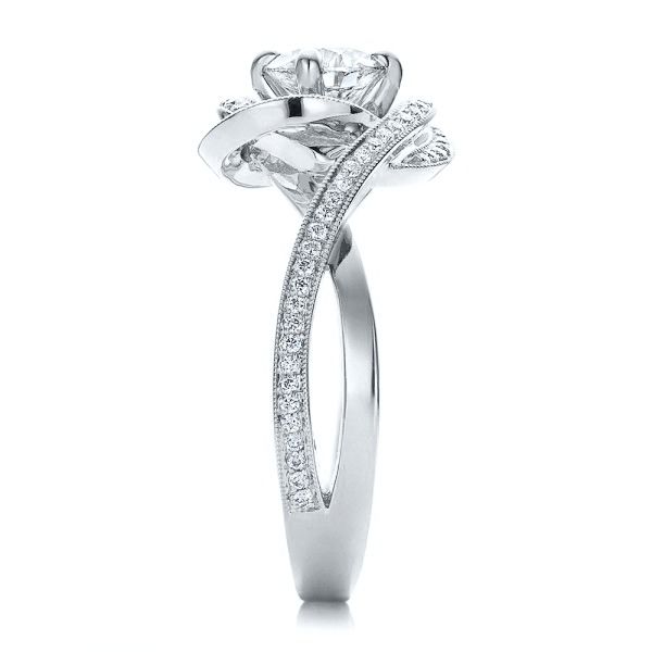 14k White Gold 14k White Gold Custom Diamond Engagement Ring - Side View - 100433