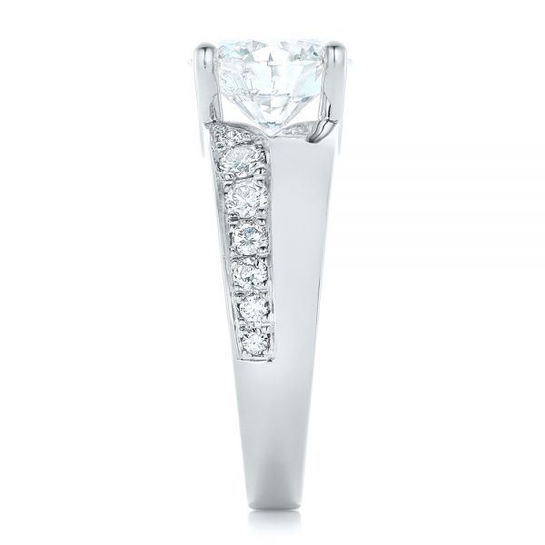 14k White Gold 14k White Gold Custom Diamond Engagement Ring - Side View - 102283