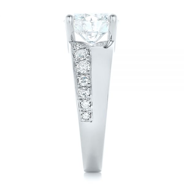 18k White Gold 18k White Gold Custom Diamond Engagement Ring - Side View -  102283