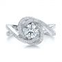 18k White Gold 18k White Gold Custom Diamond Engagement Ring - Top View -  100433 - Thumbnail
