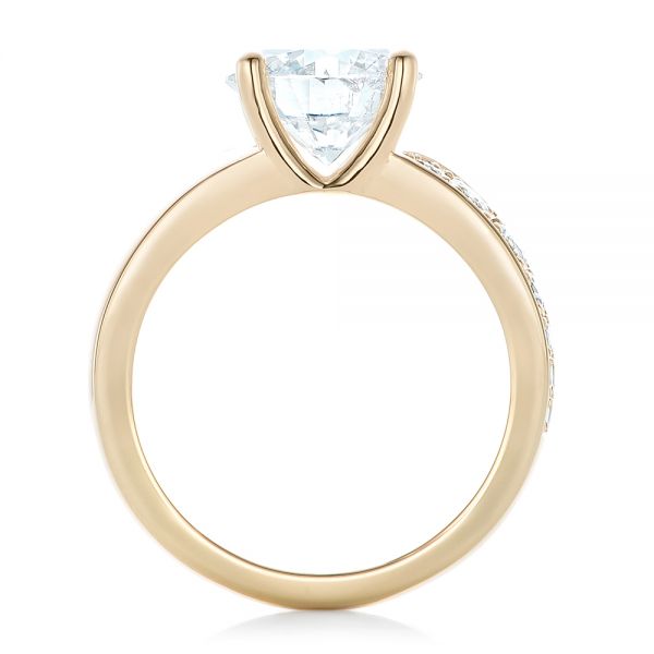 14k Yellow Gold Custom Diamond Engagement Ring - Front View -  102283