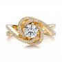 14k Yellow Gold Custom Diamond Engagement Ring - Top View -  100433 - Thumbnail