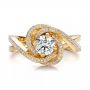 18k Yellow Gold 18k Yellow Gold Custom Diamond Engagement Ring - Top View -  100433 - Thumbnail